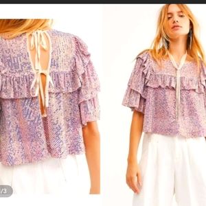 Free People Metallic Dance Floor Top